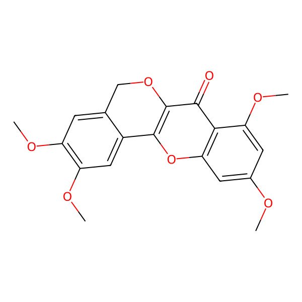 2D Structure of [2]Benzopyrano[4,3-b][1]benzopyran-7(5H)-one, 2,3,8,10-tetramethoxy-