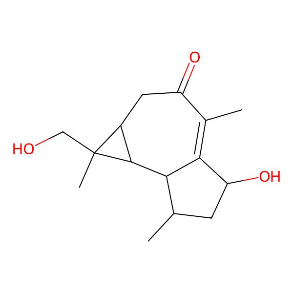 2D Structure of 2beta,13-Dihydroxyaromadendr-1(10)-en-9-one