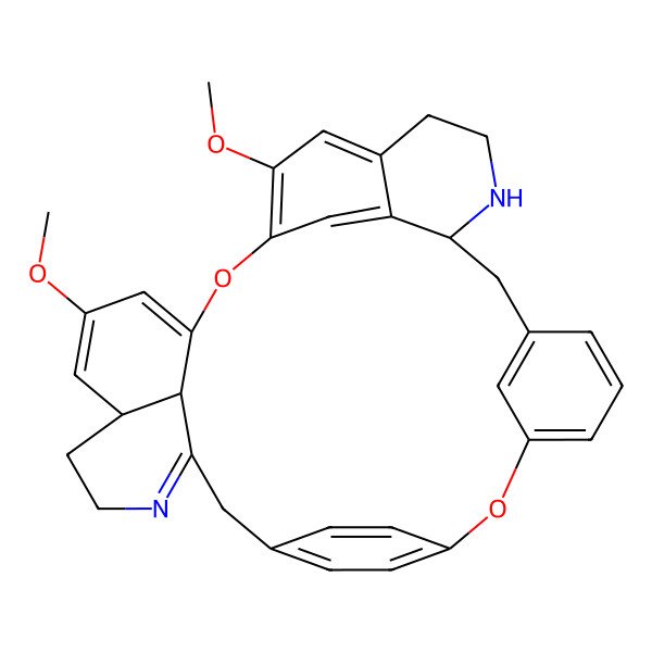 2D Structure of 20,25-Dimethoxy-8,23-dioxa-15,30-diazaheptacyclo[22.6.2.29,12.13,7.114,18.027,31.022,33]hexatriaconta-3(36),4,6,9(35),10,12(34),14,19,21,24,26,31-dodecaene