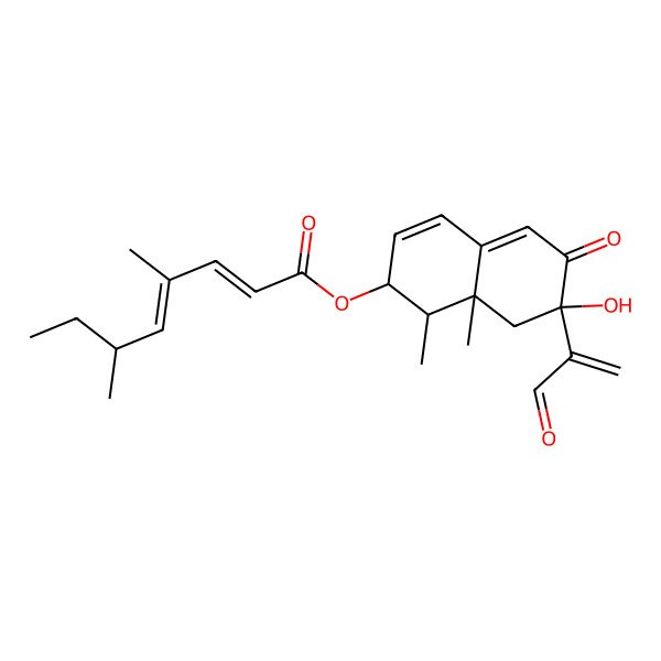 2D Structure of [7-hydroxy-1,8a-dimethyl-6-oxo-7-(3-oxoprop-1-en-2-yl)-2,8-dihydro-1H-naphthalen-2-yl] 4,6-dimethylocta-2,4-dienoate