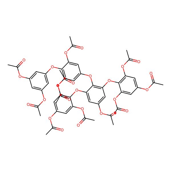 2D Structure of [3-Acetyloxy-5-[2,6-diacetyloxy-4-[4-acetyloxy-2,6-bis(2,4,6-triacetyloxyphenoxy)phenoxy]phenoxy]phenyl] acetate