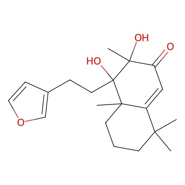 2D Structure of (3R,4S,4aS)-4-[2-(furan-3-yl)ethyl]-3,4-dihydroxy-3,4a,8,8-tetramethyl-6,7-dihydro-5H-naphthalen-2-one