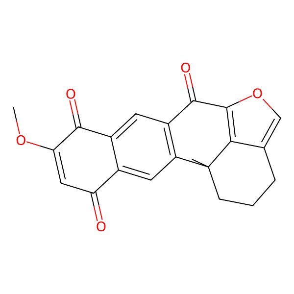2D Structure of (1S)-7-methoxy-1-methyl-14-oxapentacyclo[11.6.1.02,11.04,9.016,20]icosa-2(11),3,6,9,13(20),15-hexaene-5,8,12-trione