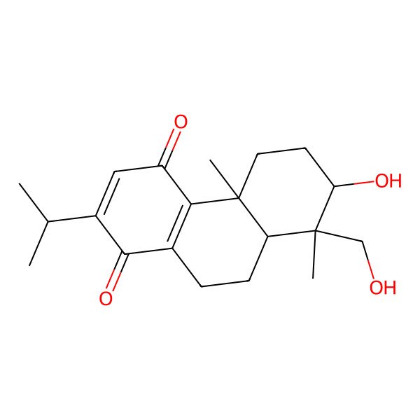 2D Structure of (4bS,7S,8S,8aR)-7-hydroxy-8-(hydroxymethyl)-4b,8-dimethyl-2-propan-2-yl-5,6,7,8a,9,10-hexahydrophenanthrene-1,4-dione