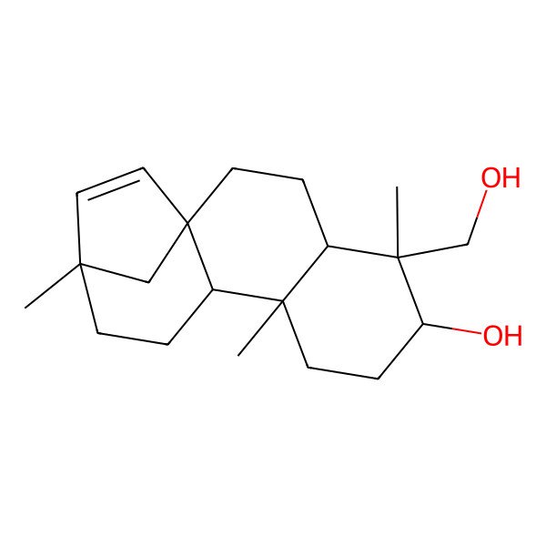 2D Structure of (1R,4S,5R,6R,9S,10R,13S)-5-(hydroxymethyl)-5,9,13-trimethyltetracyclo[11.2.1.01,10.04,9]hexadec-14-en-6-ol