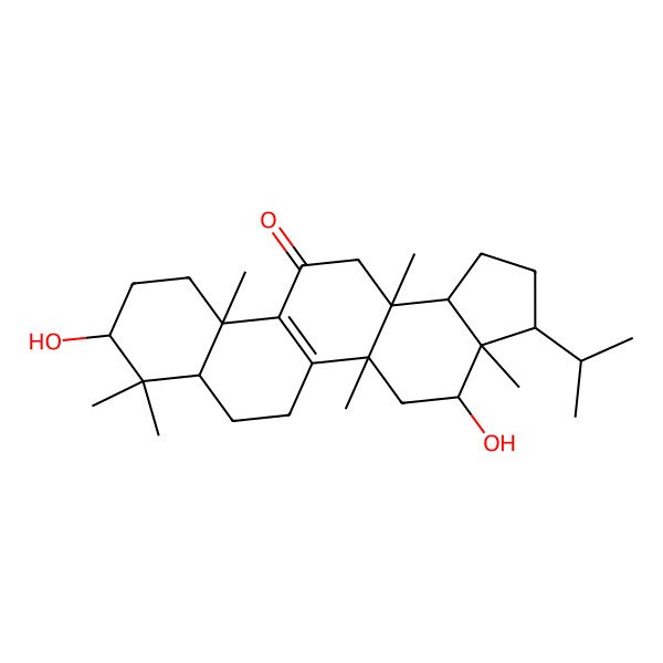 2D Structure of 4,9-dihydroxy-3a,5a,8,8,11a,13a-hexamethyl-3-propan-2-yl-2,3,4,5,6,7,7a,9,10,11,13,13b-dodecahydro-1H-cyclopenta[a]chrysen-12-one