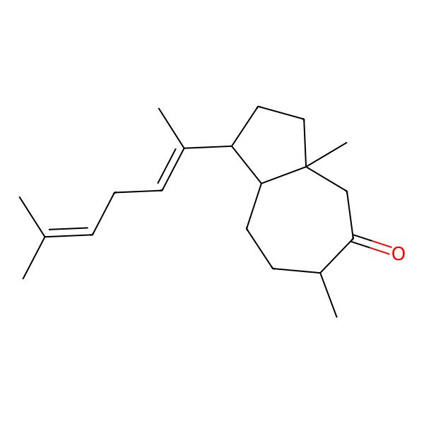 2D Structure of (1S,3aS,6S,8aR)-2,3,3a,4,6,7,8,8a-Octahydro-3a,6-dimethyl-1-[(E)-1,5-dimethyl-1,4-hexadienyl]azulene-5(1H)-one