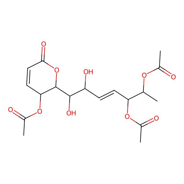 2D Structure of [(2S,3S)-2-[(E,1S,2S,5S,6S)-5,6-diacetyloxy-1,2-dihydroxyhept-3-enyl]-6-oxo-2,3-dihydropyran-3-yl] acetate