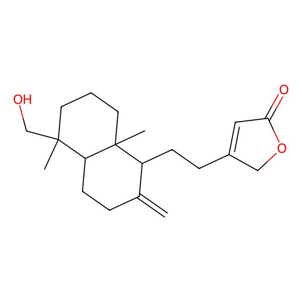 2D Structure of 3-[2-[(1S,4aR,5S,8aS)-5-(hydroxymethyl)-5,8a-dimethyl-2-methylidene-3,4,4a,6,7,8-hexahydro-1H-naphthalen-1-yl]ethyl]-2H-furan-5-one