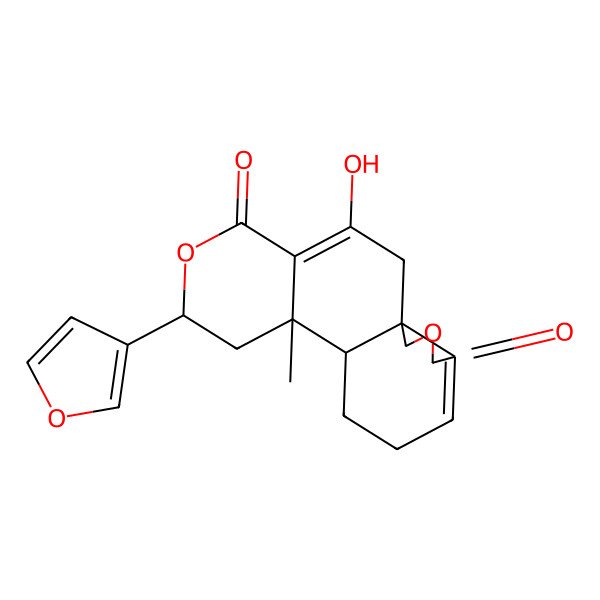 2D Structure of (1S,7R,9R,10R)-7-(furan-3-yl)-3-hydroxy-9-methyl-6,16-dioxatetracyclo[8.7.0.01,14.04,9]heptadeca-3,13-diene-5,15-dione