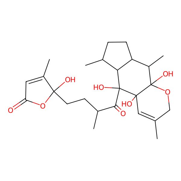 2D Structure of 5-[4-(4a,5,9a-trihydroxy-3,6,9-trimethyl-5a,6,7,8,8a,9-hexahydro-2H-cyclopenta[g]chromen-5-yl)-3-methyl-4-oxobutyl]-5-hydroxy-4-methylfuran-2-one