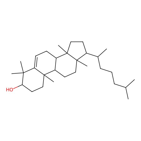2D Structure of (3S,8R,9S,10R,13R,14S,17R)-4,4,10,13,14-pentamethyl-17-[(2R)-6-methylheptan-2-yl]-2,3,7,8,9,11,12,15,16,17-decahydro-1H-cyclopenta[a]phenanthren-3-ol