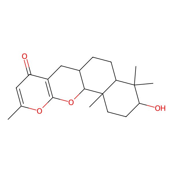 2D Structure of 5-Hydroxy-2,6,6,15-tetramethyl-16,18-dioxatetracyclo[8.8.0.02,7.012,17]octadeca-12(17),14-dien-13-one