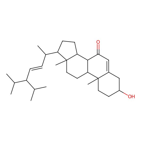 2D Structure of (3S,8S,9S,10R,13R,14S,17R)-3-hydroxy-10,13-dimethyl-17-[(E,2S)-6-methyl-5-propan-2-ylhept-3-en-2-yl]-1,2,3,4,8,9,11,12,14,15,16,17-dodecahydrocyclopenta[a]phenanthren-7-one