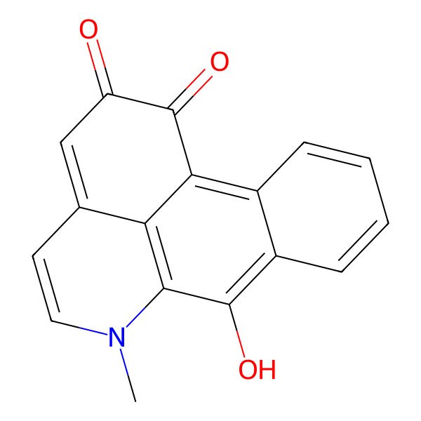 2D Structure of 8-hydroxy-10-methyl-10-azatetracyclo[7.7.1.02,7.013,17]heptadeca-1(17),2,4,6,8,11,13-heptaene-15,16-dione