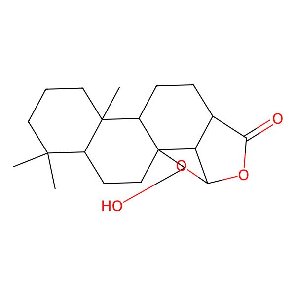 2D Structure of (1S,4S,9S,10R,13R,16R,18R,19R)-18-hydroxy-5,5,9-trimethyl-15,17-dioxapentacyclo[11.5.1.01,10.04,9.016,19]nonadecan-14-one