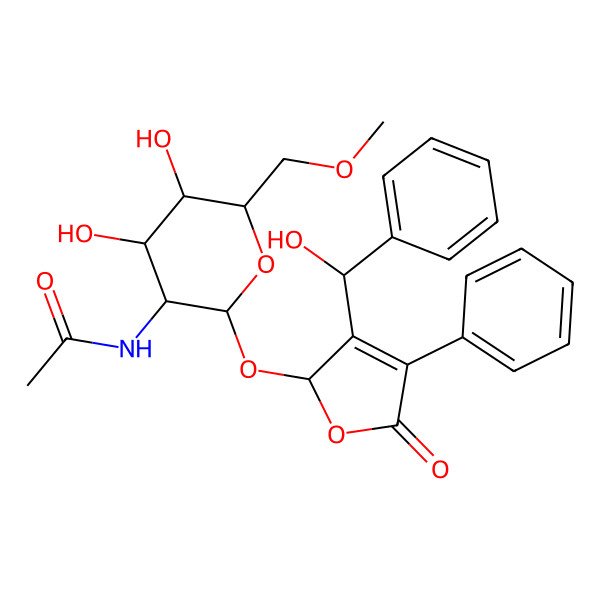 2D Structure of N-[4,5-dihydroxy-2-[[3-[hydroxy(phenyl)methyl]-5-oxo-4-phenyl-2H-furan-2-yl]oxy]-6-(methoxymethyl)oxan-3-yl]acetamide