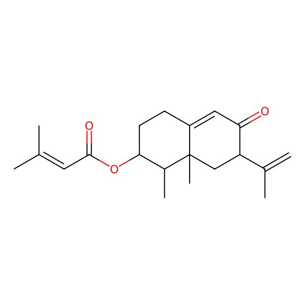 2D Structure of [(1R,2R,7R,8aR)-1,8a-dimethyl-6-oxo-7-prop-1-en-2-yl-1,2,3,4,7,8-hexahydronaphthalen-2-yl] 3-methylbut-2-enoate