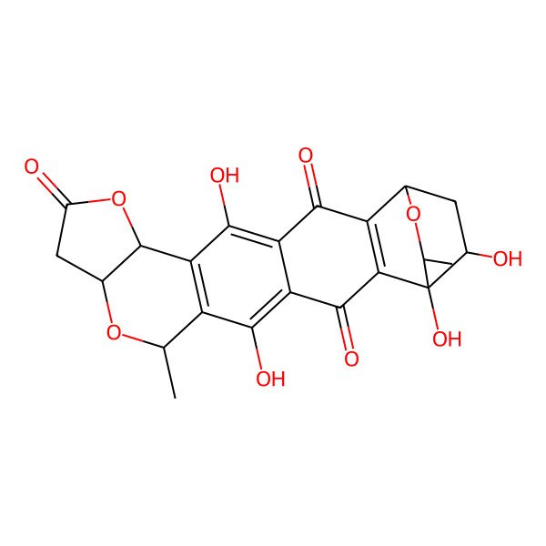 2D Structure of (1S,7S,11S,19R,20R,23R)-5,15,19,23-tetrahydroxy-13,20-dimethyl-8,12,21-trioxahexacyclo[17.2.2.02,18.04,16.06,14.07,11]tricosa-2(18),4,6(14),15-tetraene-3,9,17-trione