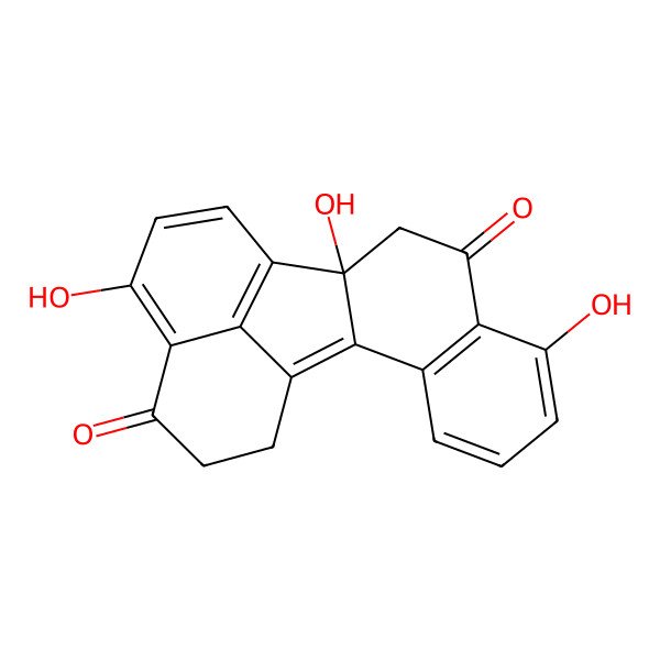 2D Structure of 7,11,15-Trihydroxypentacyclo[10.7.1.02,11.03,8.016,20]icosa-1,3(8),4,6,12(20),13,15-heptaene-9,17-dione