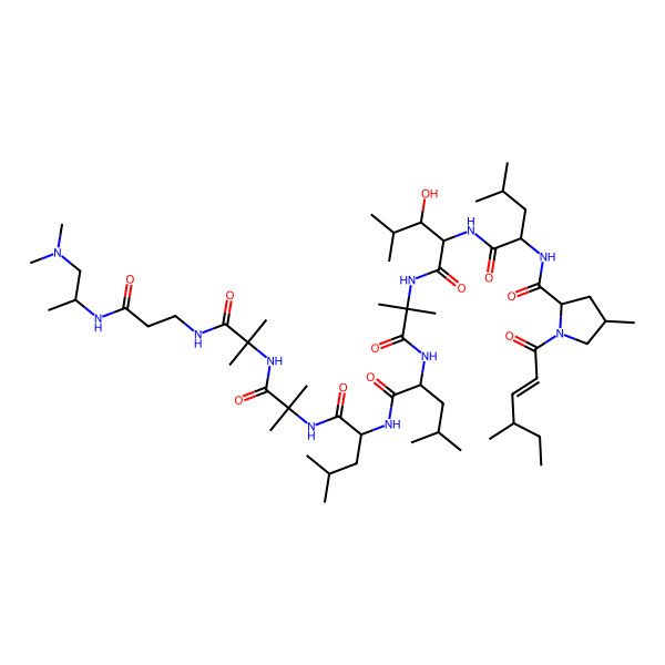 2D Structure of (2S,4S)-N-[(2S)-1-[[(3R)-1-[[1-[[1-[[(2S)-1-[[1-[[1-[[3-[[(2S)-1-(dimethylamino)propan-2-yl]amino]-3-oxopropyl]amino]-2-methyl-1-oxopropan-2-yl]amino]-2-methyl-1-oxopropan-2-yl]amino]-4-methyl-1-oxopentan-2-yl]amino]-4-methyl-1-oxopentan-2-yl]amino]-2-methyl-1-oxopropan-2-yl]amino]-3-hydroxy-4-methyl-1-oxopentan-2-yl]amino]-4-methyl-1-oxopentan-2-yl]-4-methyl-1-[(E,4R)-4-methylhex-2-enoyl]pyrrolidine-2-carboxamide
