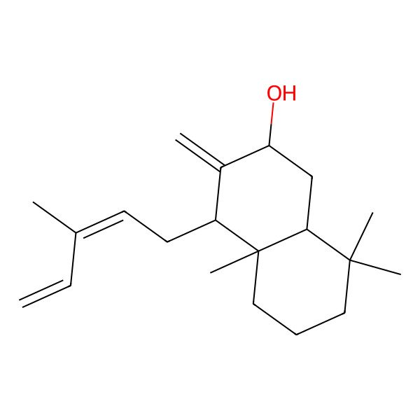 2D Structure of (2S,4R,4aS,8aR)-4a,8,8-trimethyl-3-methylidene-4-[(2E)-3-methylpenta-2,4-dienyl]-2,4,5,6,7,8a-hexahydro-1H-naphthalen-2-ol