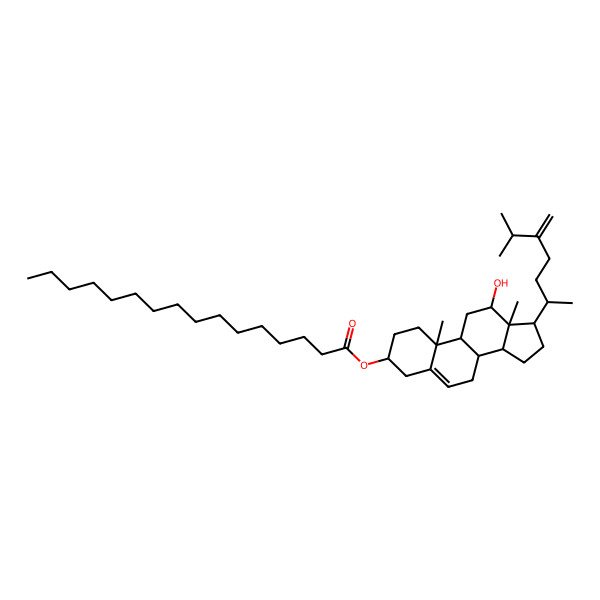2D Structure of [12-hydroxy-10,13-dimethyl-17-(6-methyl-5-methylideneheptan-2-yl)-2,3,4,7,8,9,11,12,14,15,16,17-dodecahydro-1H-cyclopenta[a]phenanthren-3-yl] hexadecanoate