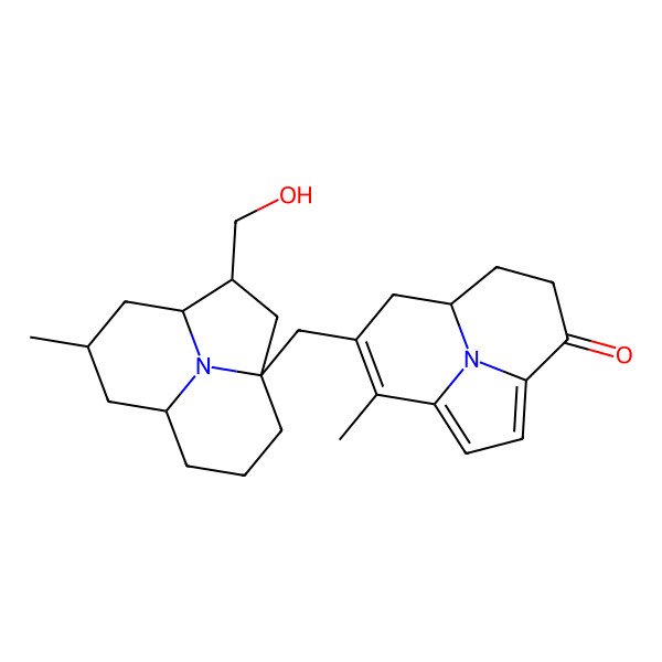 2D Structure of (8S)-10-[[(1S,3S,4R,6R,8S)-3-(hydroxymethyl)-6-methyl-12-azatricyclo[6.3.1.04,12]dodecan-1-yl]methyl]-11-methyl-12-azatricyclo[6.3.1.04,12]dodeca-1,3,10-trien-5-one