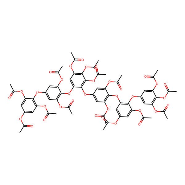 2D Structure of [3-Acetyloxy-5-[2,6-diacetyloxy-4-[2,3,4-triacetyloxy-6-[2,6-diacetyloxy-4-(2,4,6-triacetyloxyphenoxy)phenoxy]phenoxy]phenoxy]-4-(3,4,5-triacetyloxyphenoxy)phenyl] acetate