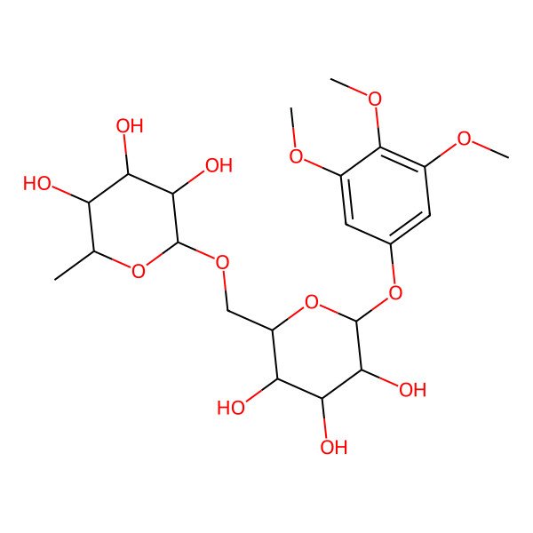 2D Structure of (2S,3R,4R,5R,6S)-2-methyl-6-[[(2R,3S,4S,5R,6S)-3,4,5-trihydroxy-6-(3,4,5-trimethoxyphenoxy)oxan-2-yl]methoxy]oxane-3,4,5-triol