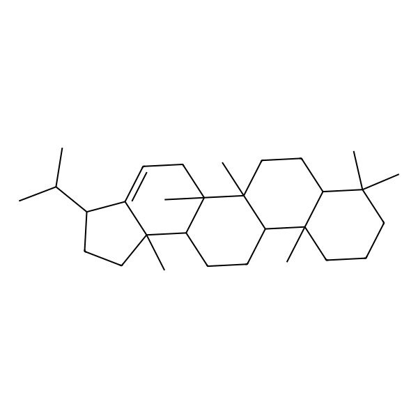 2D Structure of (3R,5aR,5bR,7aS,11aS,11bR,13aR,13bR)-5a,5b,8,8,11a,13b-hexamethyl-3-propan-2-yl-1,2,3,5,6,7,7a,9,10,11,11b,12,13,13a-tetradecahydrocyclopenta[a]chrysene