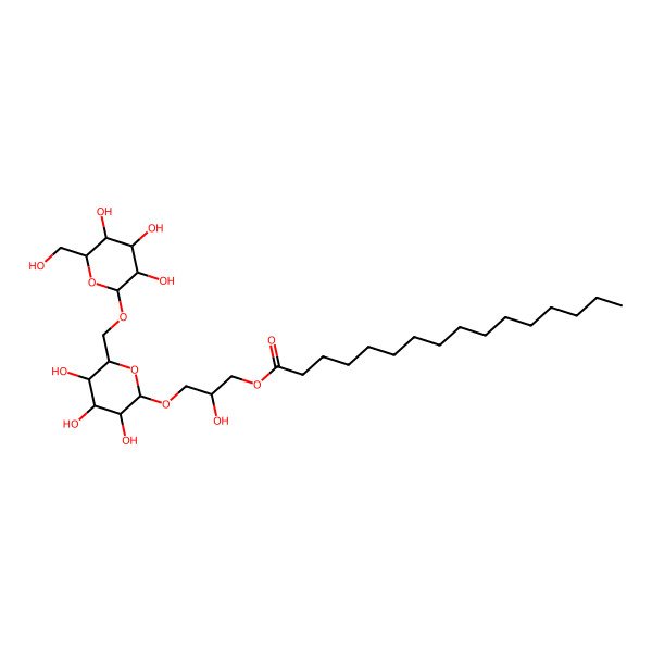 2D Structure of [(2R)-2-hydroxy-3-[(2R,3R,4S,5R,6R)-3,4,5-trihydroxy-6-[[(2S,3R,4S,5R,6R)-3,4,5-trihydroxy-6-(hydroxymethyl)oxan-2-yl]oxymethyl]oxan-2-yl]oxypropyl] hexadecanoate