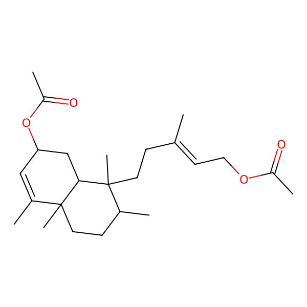 2D Structure of [5-(7-Acetyloxy-1,2,4a,5-tetramethyl-2,3,4,7,8,8a-hexahydronaphthalen-1-yl)-3-methylpent-2-enyl] acetate