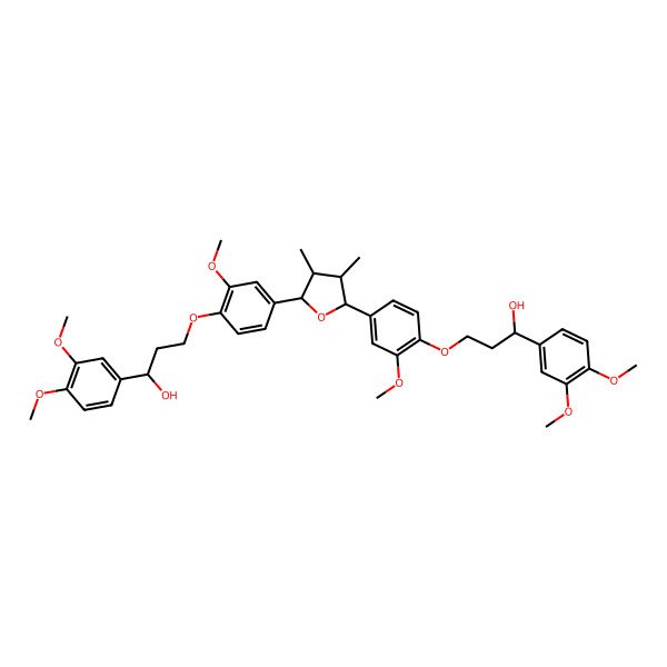 2D Structure of 1-(3,4-Dimethoxyphenyl)-3-[4-[5-[4-[3-(3,4-dimethoxyphenyl)-3-hydroxypropoxy]-3-methoxyphenyl]-3,4-dimethyloxolan-2-yl]-2-methoxyphenoxy]propan-1-ol