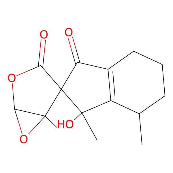 2D Structure of 3'-Hydroxy-3',4',5-trimethylspiro[2,6-dioxabicyclo[3.1.0]hexane-4,2'-4,5,6,7-tetrahydroindene]-1',3-dione