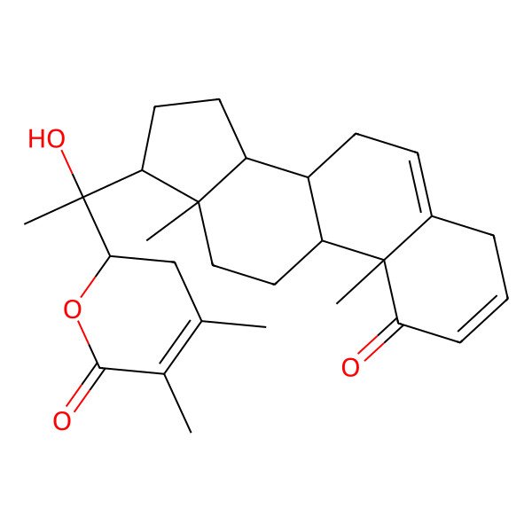 2D Structure of 2-[1-(10,13-Dimethyl-1-oxo-4,7,8,9,11,12,14,15,16,17-decahydrocyclopenta[a]phenanthren-17-yl)-1-hydroxyethyl]-4,5-dimethyl-2,3-dihydropyran-6-one