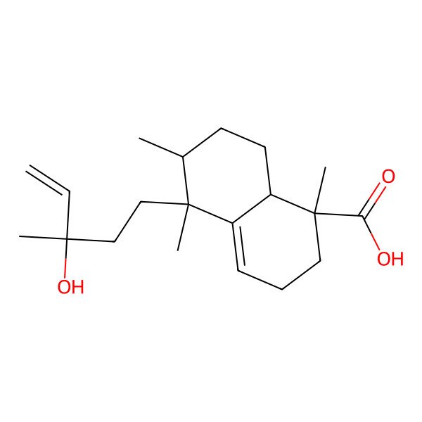 2D Structure of (1R,5S,6R,8aR)-5-[(3S)-3-hydroxy-3-methylpent-4-enyl]-1,5,6-trimethyl-2,3,6,7,8,8a-hexahydronaphthalene-1-carboxylic acid