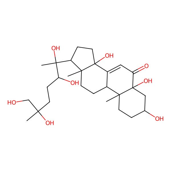 2D Structure of 3,5,14-Trihydroxy-10,13-dimethyl-17-(2,3,6,7-tetrahydroxy-6-methylheptan-2-yl)-1,2,3,4,9,11,12,15,16,17-decahydrocyclopenta[a]phenanthren-6-one