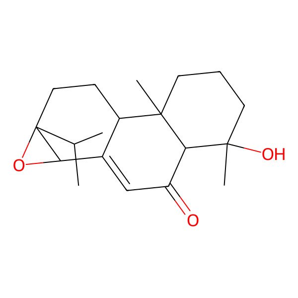 2D Structure of (1aS,3aR,4S,7aR,7bR,9aS)-4-hydroxy-4,7a-dimethyl-9a-propan-2-yl-1a,3a,5,6,7,7b,8,9-octahydrophenanthro[1,2-b]oxiren-3-one