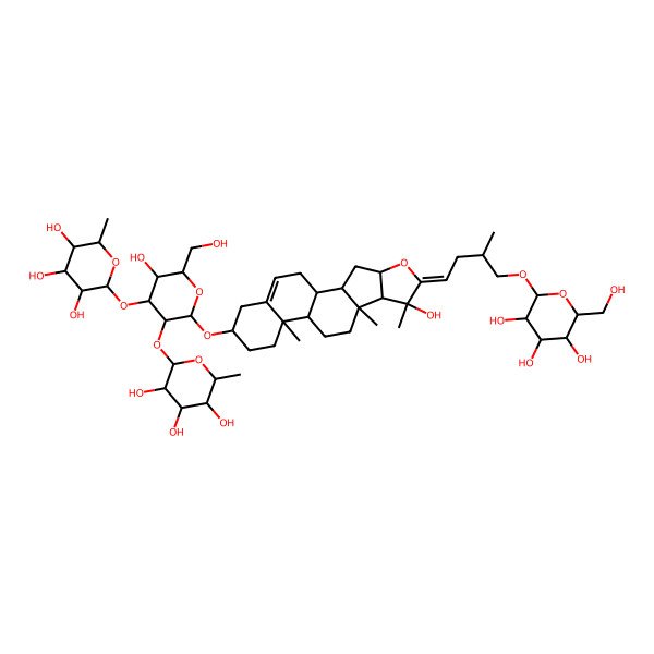 2D Structure of (2S,3R,4R,5R,6S)-2-[(2R,3R,4S,5R,6R)-3-hydroxy-2-(hydroxymethyl)-6-[[(1S,2S,4S,6Z,7S,8R,9S,12S,13R,16S)-7-hydroxy-7,9,13-trimethyl-6-[(3S)-3-methyl-4-[(2R,3R,4S,5S,6R)-3,4,5-trihydroxy-6-(hydroxymethyl)oxan-2-yl]oxybutylidene]-5-oxapentacyclo[10.8.0.02,9.04,8.013,18]icos-18-en-16-yl]oxy]-5-[(2S,3R,4R,5R,6S)-3,4,5-trihydroxy-6-methyloxan-2-yl]oxyoxan-4-yl]oxy-6-methyloxane-3,4,5-triol