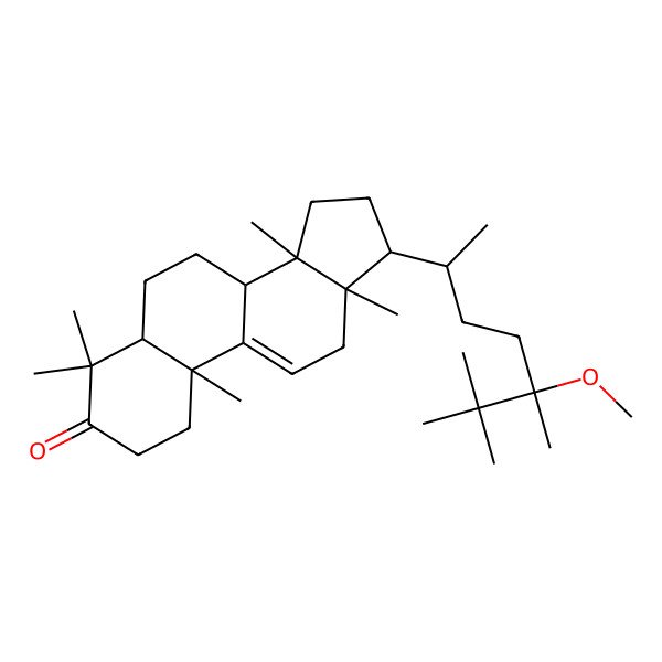 2D Structure of 17-(5-Methoxy-5,6,6-trimethylheptan-2-yl)-4,4,10,13,14-pentamethyl-1,2,5,6,7,8,12,15,16,17-decahydrocyclopenta[a]phenanthren-3-one