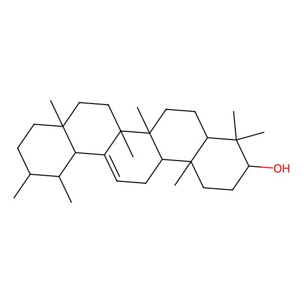 2D Structure of (3S,4aR,6aR,6bR,8aR,11S,12S,12aS,14aS,14bR)-4,4,6a,6b,8a,11,12,14b-octamethyl-2,3,4a,5,6,7,8,9,10,11,12,12a,14,14a-tetradecahydro-1H-picen-3-ol
