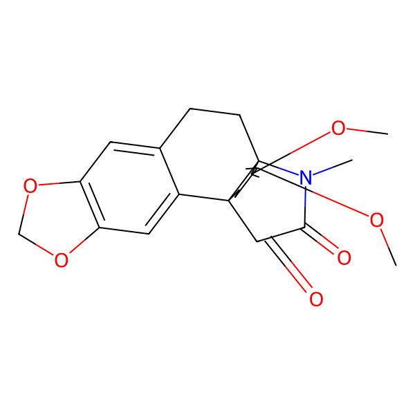 2D Structure of 14,15-Dimethoxy-20-methyl-5,7-dioxa-20-azapentacyclo[11.4.3.01,13.02,10.04,8]icosa-2,4(8),9,14-tetraene-16,19-dione