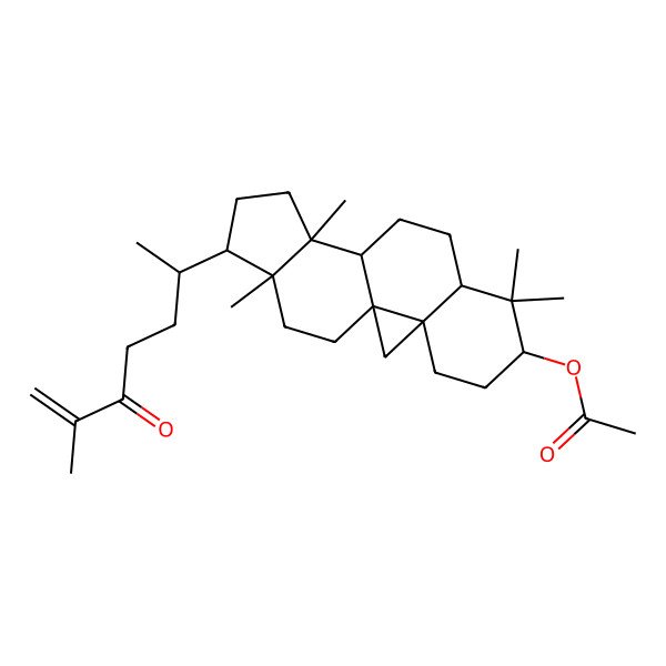 2D Structure of [(1S,3R,6S,8R,11S,12S,15R,16R)-7,7,12,16-tetramethyl-15-[(2R)-6-methyl-5-oxohept-6-en-2-yl]-6-pentacyclo[9.7.0.01,3.03,8.012,16]octadecanyl] acetate