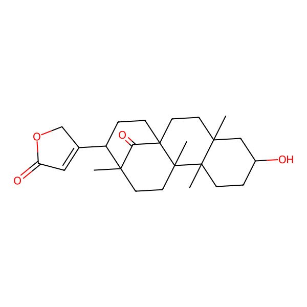 2D Structure of 3-[(1S,4S,6S,9R,10R,13R,14R)-6-hydroxy-4,9,10,13-tetramethyl-17-oxo-14-tetracyclo[11.3.1.01,10.04,9]heptadecanyl]-2H-furan-5-one