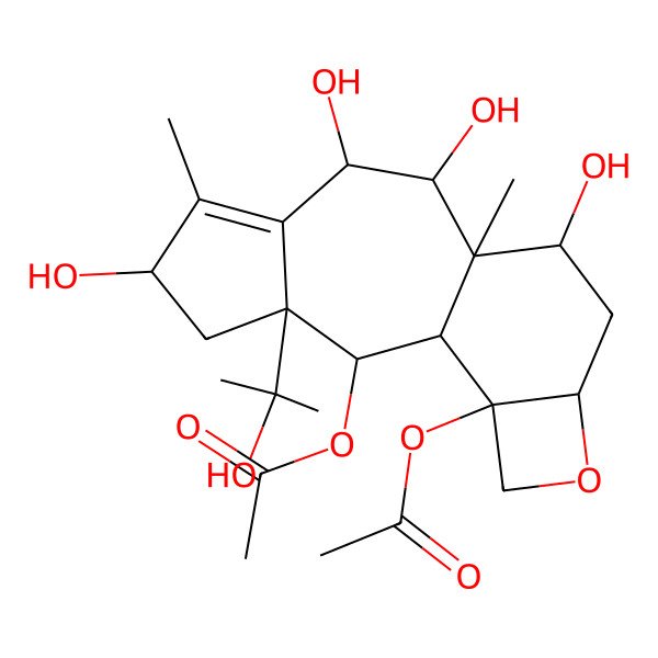 2D Structure of [(1S,2S,3S,5S,8R,9R,10S,11S,13R,16S)-16-acetyloxy-5,8,9,11-tetrahydroxy-3-(2-hydroxypropan-2-yl)-6,10-dimethyl-14-oxatetracyclo[8.6.0.03,7.013,16]hexadec-6-en-2-yl] acetate