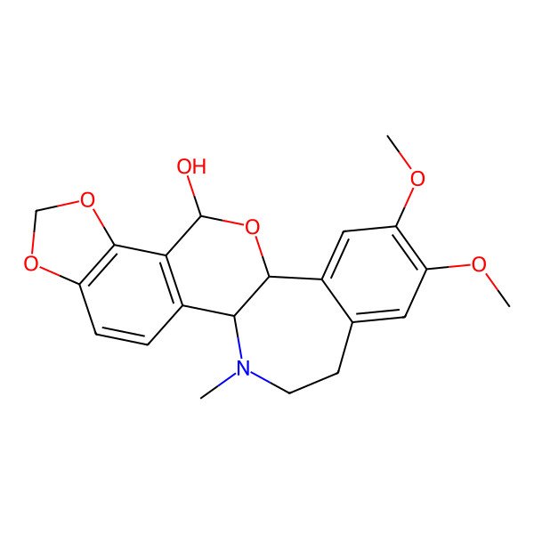2D Structure of (1R,11R,13S)-16,17-dimethoxy-22-methyl-6,8,12-trioxa-22-azapentacyclo[11.9.0.02,10.05,9.014,19]docosa-2(10),3,5(9),14,16,18-hexaen-11-ol