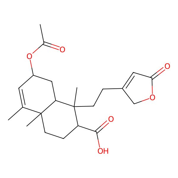 2D Structure of 7-acetyloxy-1,4a,5-trimethyl-1-[2-(5-oxo-2H-furan-3-yl)ethyl]-2,3,4,7,8,8a-hexahydronaphthalene-2-carboxylic acid