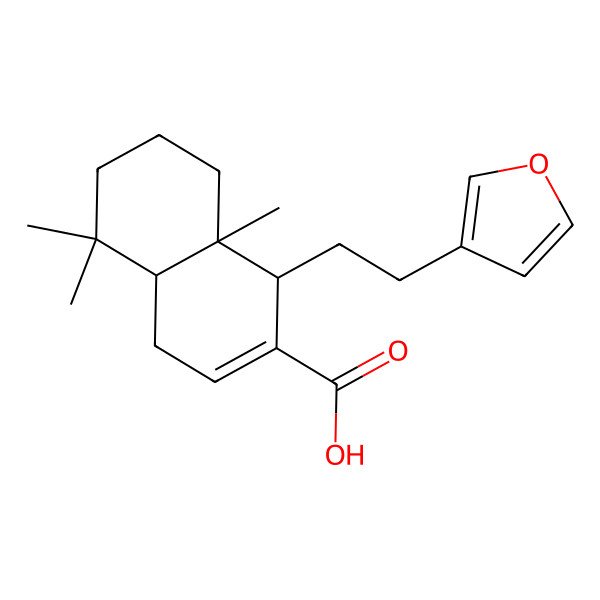2D Structure of (1R,4aS,8aS)-1-[2-(furan-3-yl)ethyl]-5,5,8a-trimethyl-1,4,4a,6,7,8-hexahydronaphthalene-2-carboxylic acid