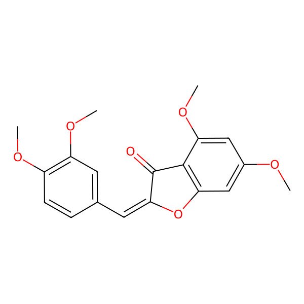 2D Structure of (2E)-2-[(3,4-dimethoxyphenyl)methylidene]-4,6-dimethoxy-1-benzofuran-3-one